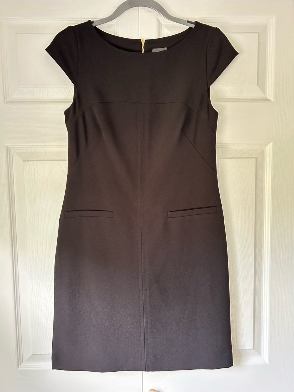 Classic Black Cap Sleeve Sheath Dress